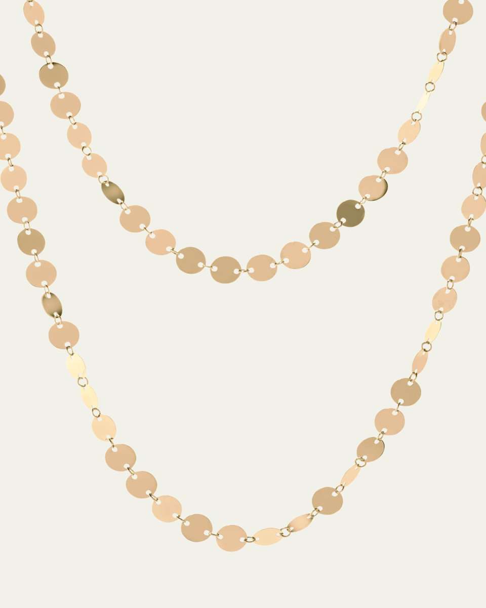14k Laser Disc Duo Chain Necklace